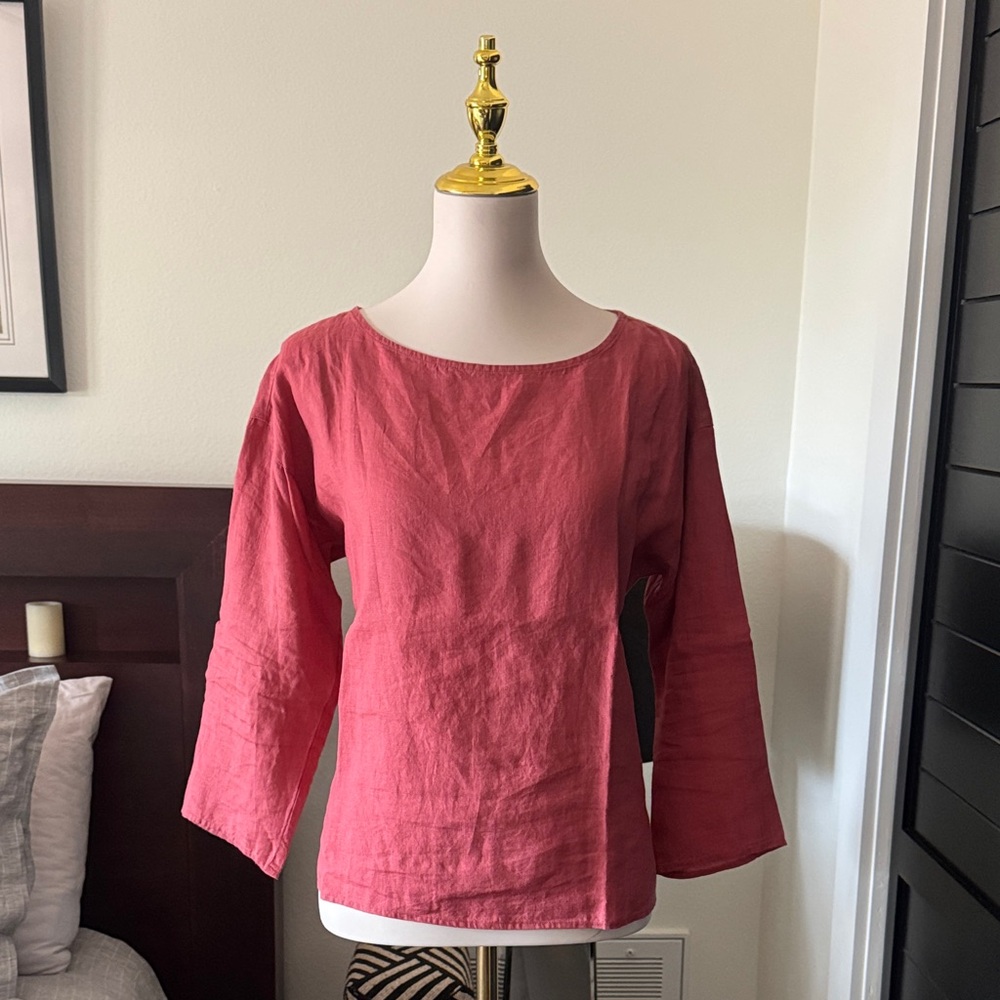 Eileen Fisher Coral Long Sleeve Blouse